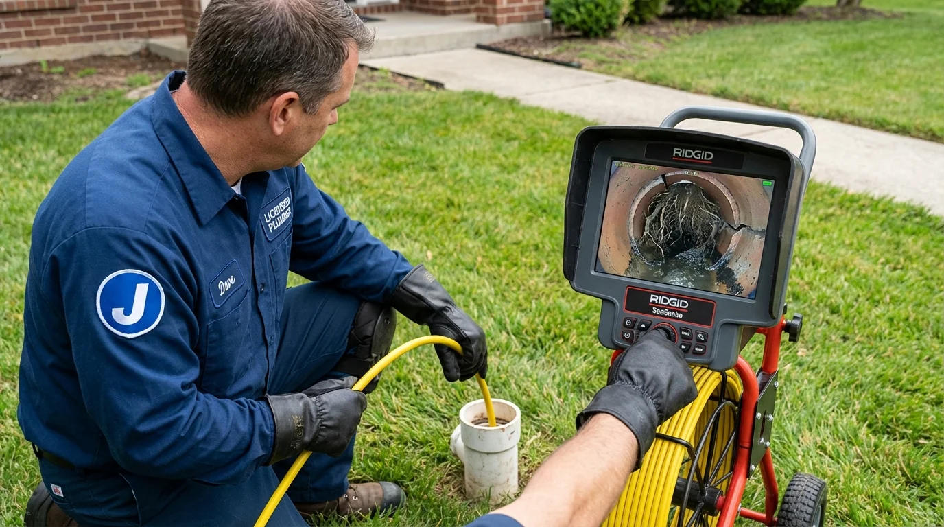 Sewer camera inspection being performed by Johns Plumbing LLC in Koloa